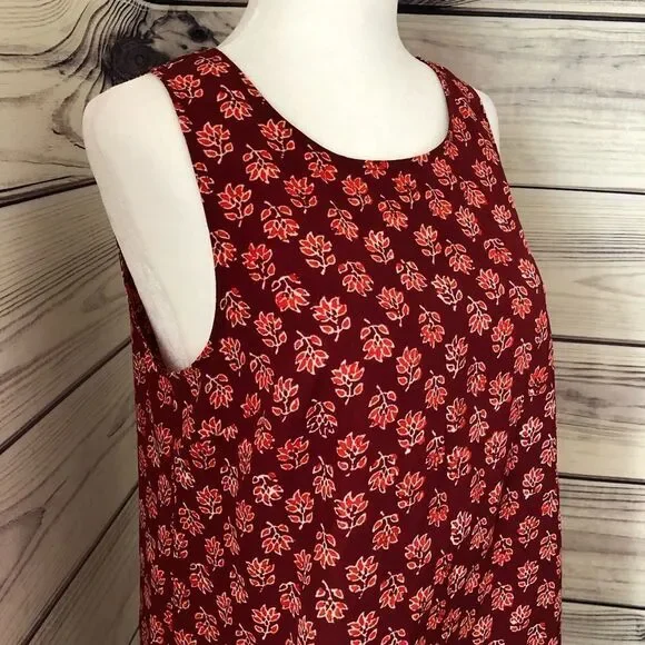 Michael Koran Red Paisley Printed Zipper Tank XS - Picture 2 of 7